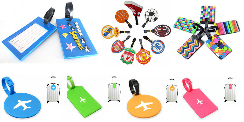 Custom PVC luggage tags by China factory.with highest quality and lowest price,make your bag tags unique,make your logo really stand out,expand your brand.