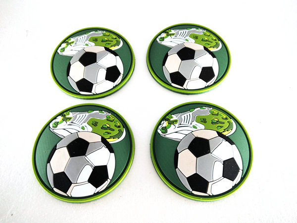 Football Sport Swear PVC Patches is made by Eco-Friendly PVC material,Custom 3D design,beautiful and fashionable, easy clean,waterproof. raise grade of garment.