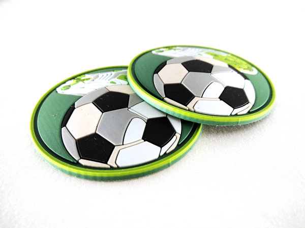 Football Sport Swear PVC Patches is made by Eco-Friendly PVC material,Custom 3D design,beautiful and fashionable, easy clean,waterproof. raise grade of garment.