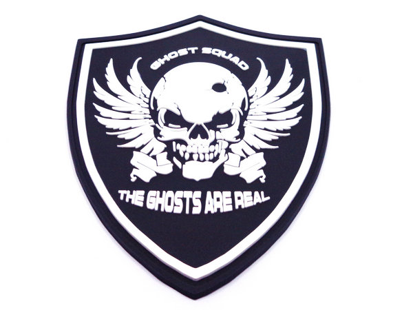 ghost-pvc-morale-patches made by Eco-Friendly PVC material,Custom 3D design,beautiful and fashionable, easy clean,waterproof. raise grade of garment.
