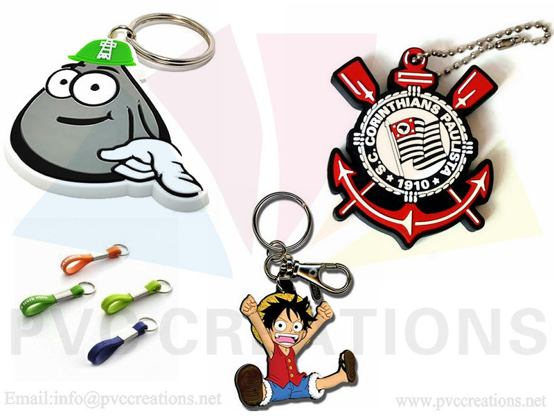 Custom soft PVC keychains for your promotional products,We can make custom 2D/3D single side/3D double sides/full 3D keychains ,Email:info@pvccreations.net