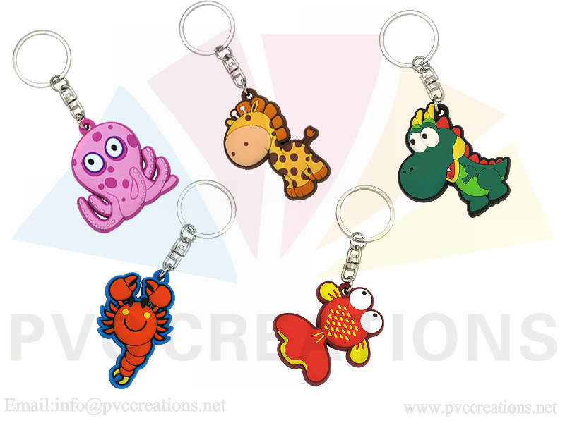 Custom soft PVC keychains for your promotional products,We can make custom 2D/3D single side/3D double sides/full 3D keychains ,Email:info@pvccreations.net
